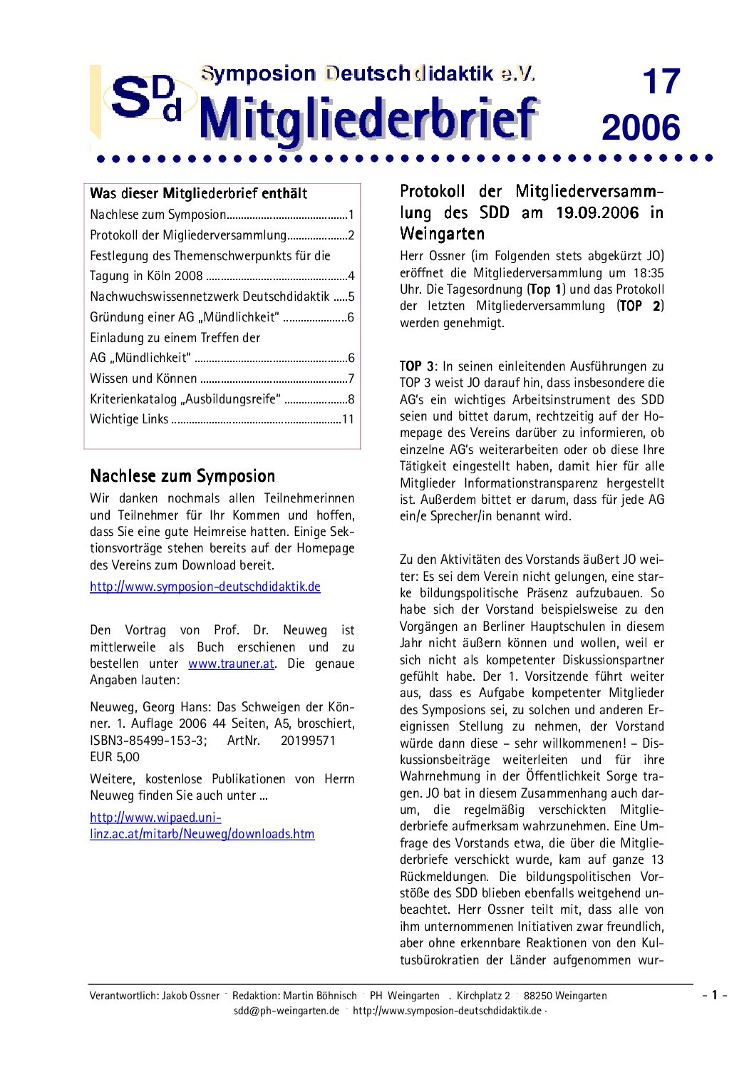 SDD-Symposion-Deutschdidaktik-SDDNewsletter17 SDD-Symposion-Deutschdidaktik-SDDNewsletter17