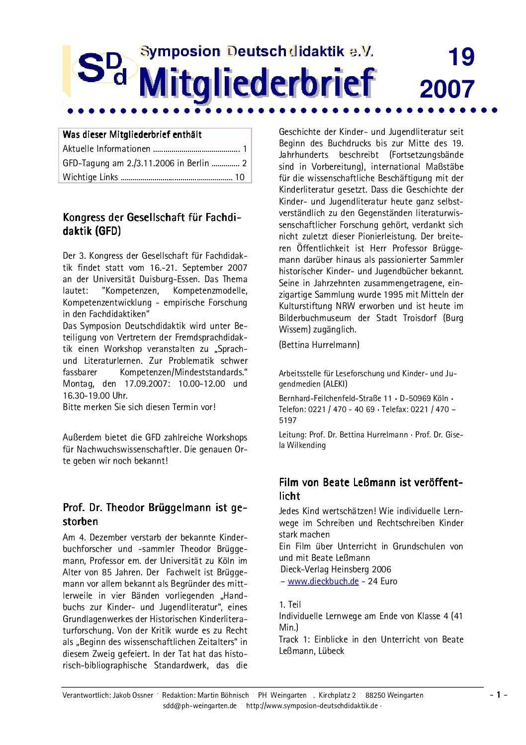 SDD-Symposion-Deutschdidaktik-SDDNewsletter19 SDD-Symposion-Deutschdidaktik-SDDNewsletter19