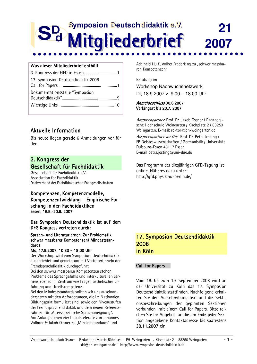 SDD-Symposion-Deutschdidaktik-SDDNewsletter21 SDD-Symposion-Deutschdidaktik-SDDNewsletter21