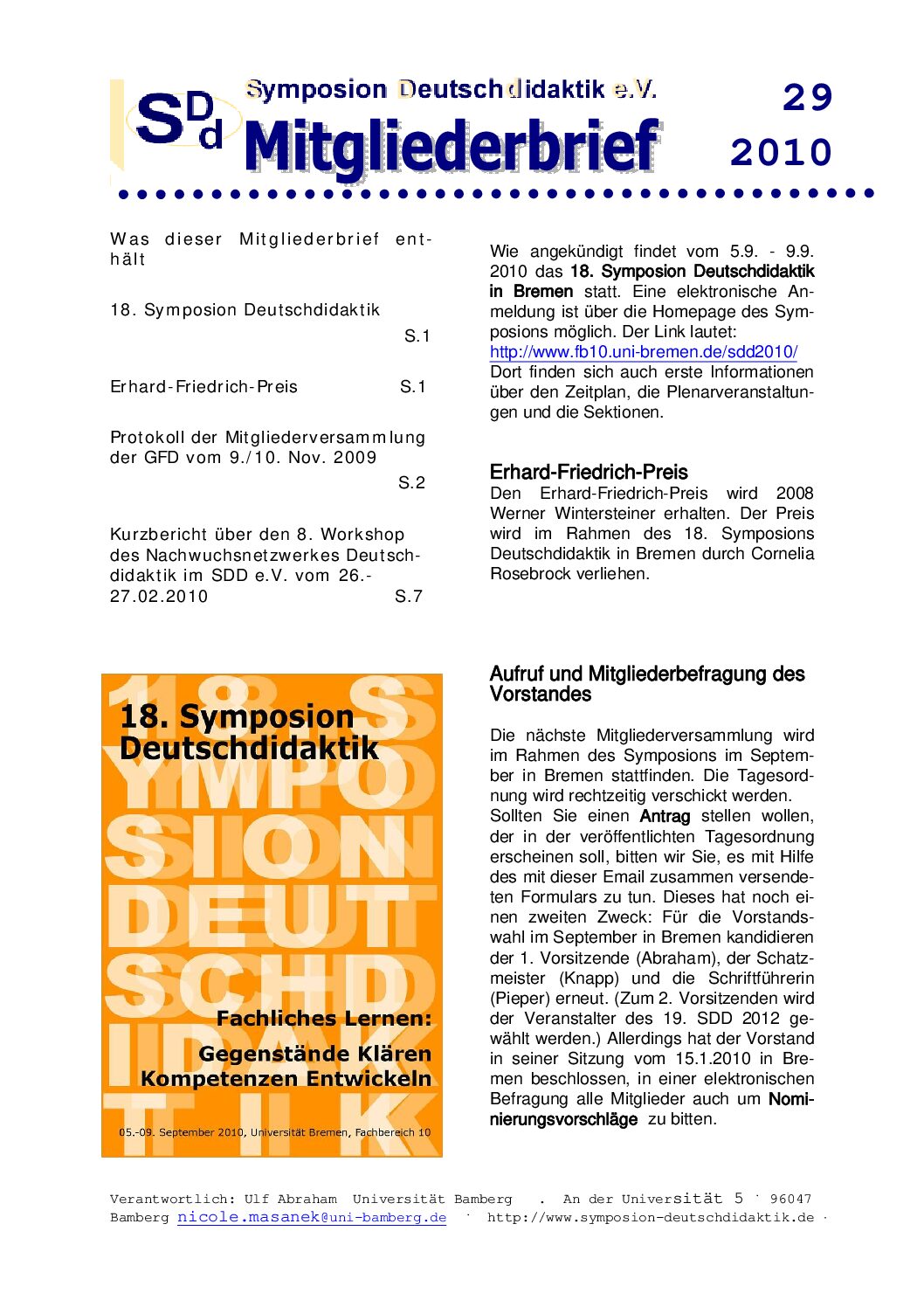 SDD-Symposion-Deutschdidaktik-SDDNewsletter29 SDD-Symposion-Deutschdidaktik-SDDNewsletter29