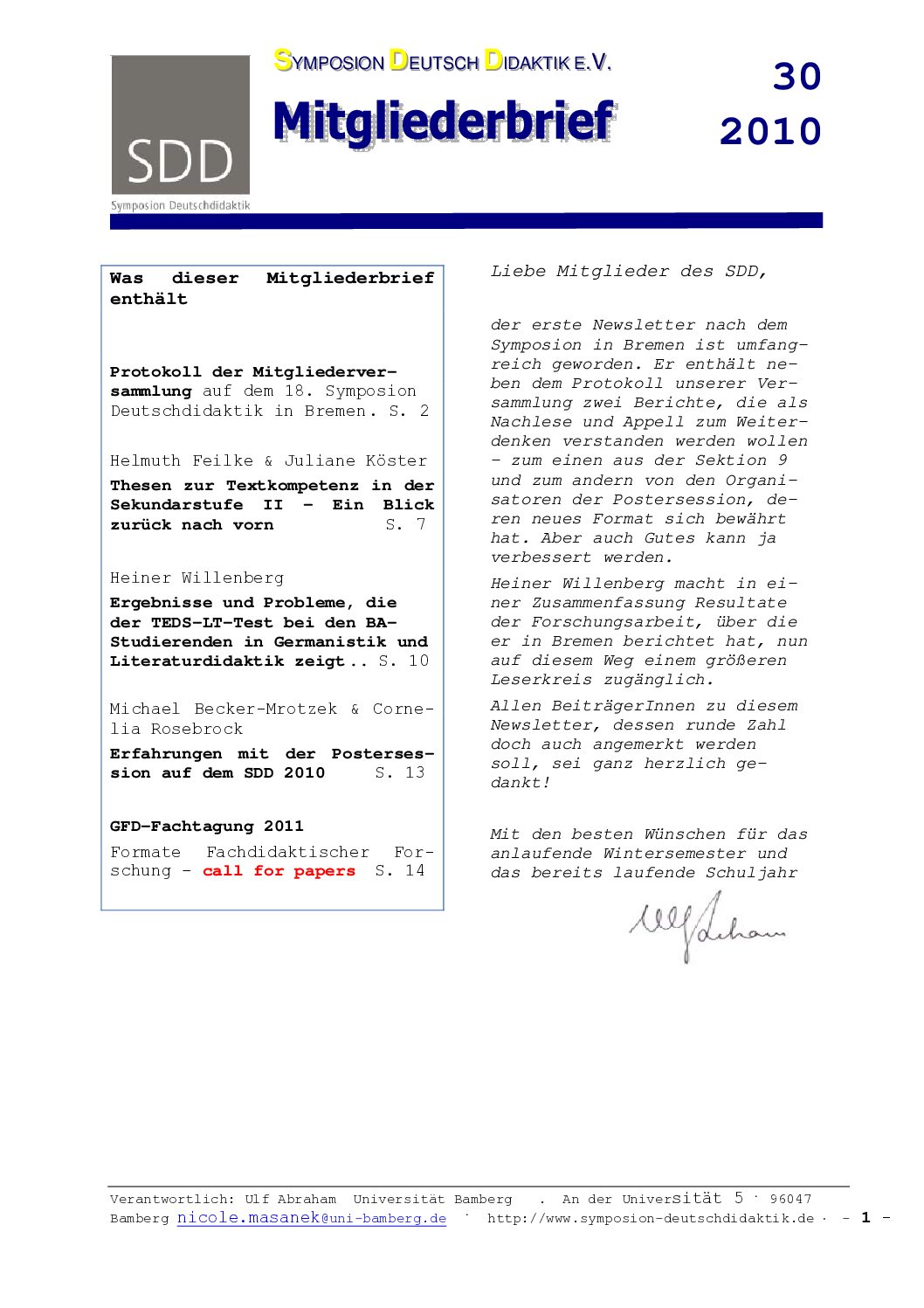 SDD-Symposion-Deutschdidaktik-SDDNewsletter30 SDD-Symposion-Deutschdidaktik-SDDNewsletter30