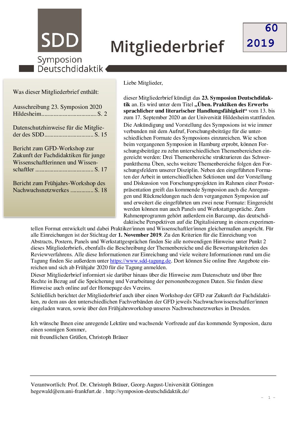 SDD-Symposion-Deutschdidaktik-SDDNewsletter60 SDD-Symposion-Deutschdidaktik-SDDNewsletter60
